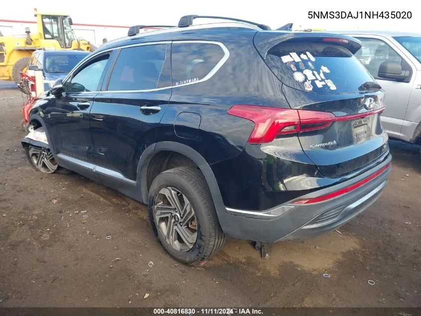 5NMS3DAJ1NH435020 2022 Hyundai Santa Fe Sel