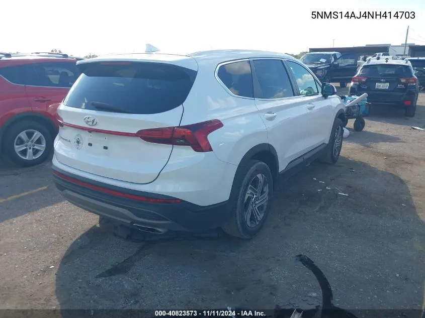 2022 Hyundai Santa Fe Se VIN: 5NMS14AJ4NH414703 Lot: 40823573