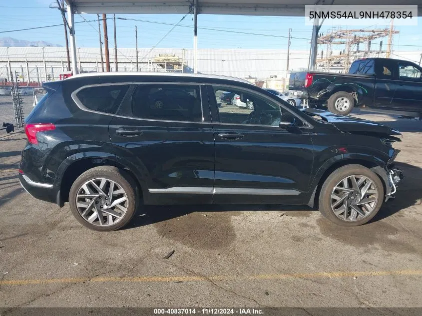 2022 Hyundai Santa Fe Calligraphy VIN: 5NMS54AL9NH478354 Lot: 40837014