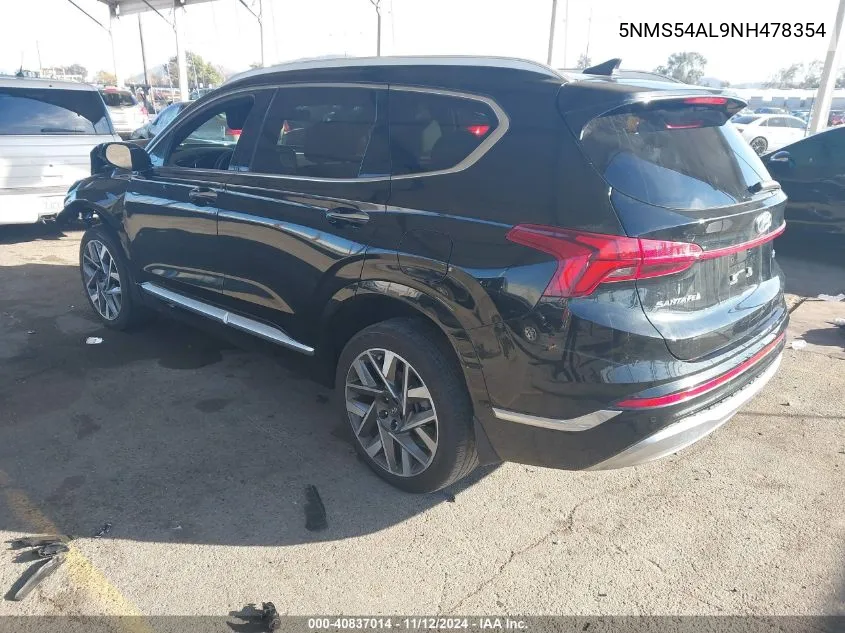 2022 Hyundai Santa Fe Calligraphy VIN: 5NMS54AL9NH478354 Lot: 40837014