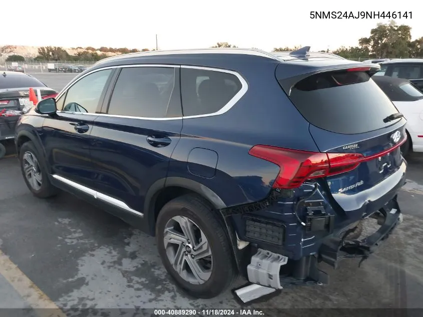 2022 Hyundai Santa Fe Sel VIN: 5NMS24AJ9NH446141 Lot: 40889290