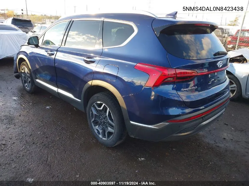 2022 Hyundai Santa Fe Limited VIN: 5NMS4DAL0N8423438 Lot: 40903597