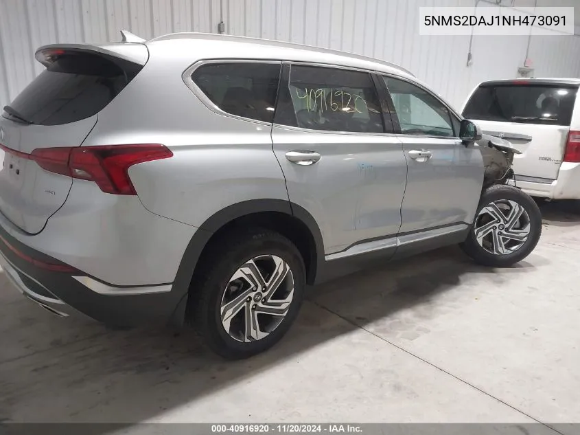 2022 Hyundai Santa Fe Sel VIN: 5NMS2DAJ1NH473091 Lot: 40916920