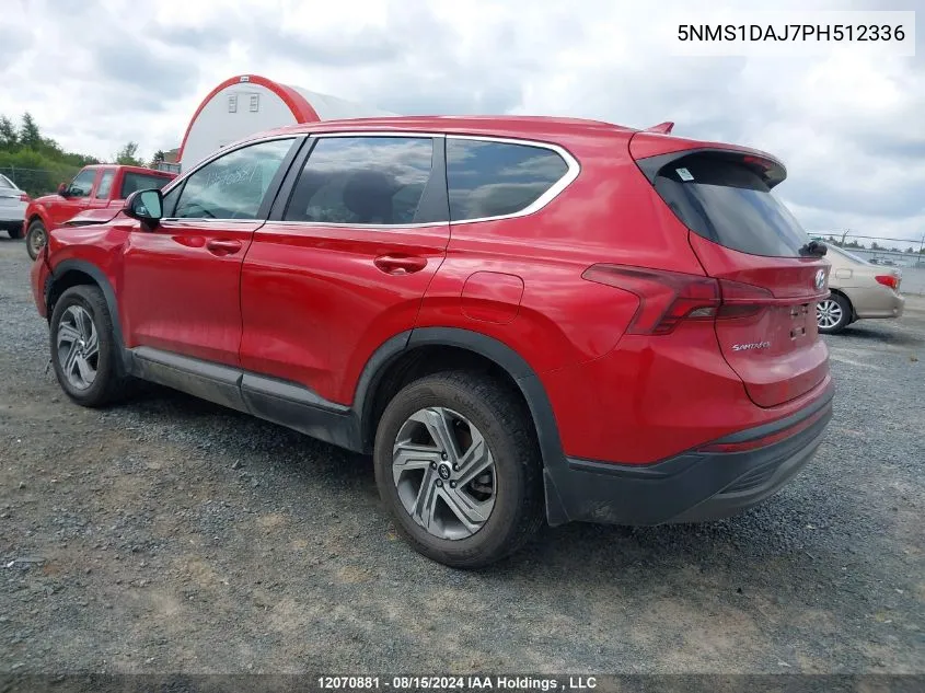 2023 Hyundai Santa Fe Se VIN: 5NMS1DAJ7PH512336 Lot: 12070881