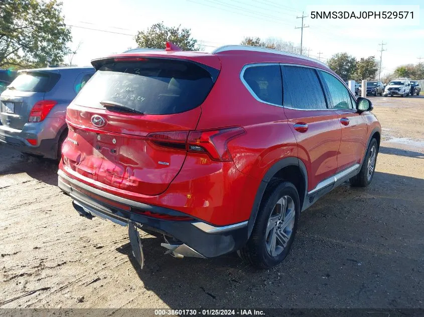 2023 Hyundai Santa Fe Sel VIN: 5NMS3DAJ0PH529571 Lot: 38601730