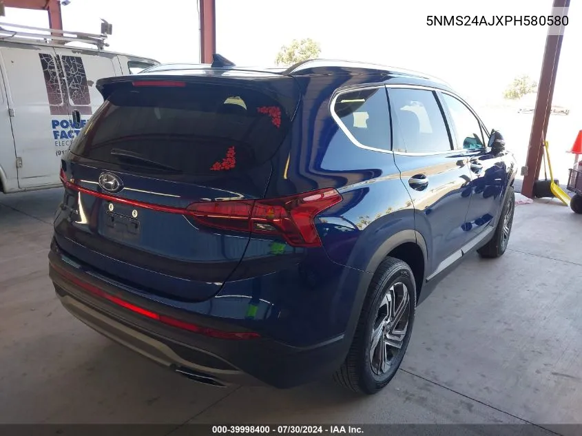 2023 Hyundai Santa Fe Sel VIN: 5NMS24AJXPH580580 Lot: 39998400