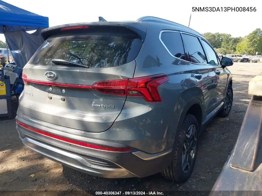 2023 Hyundai Santa Fe Hybrid Sel Premium VIN: 5NMS3DA13PH008456 Lot: 40306347