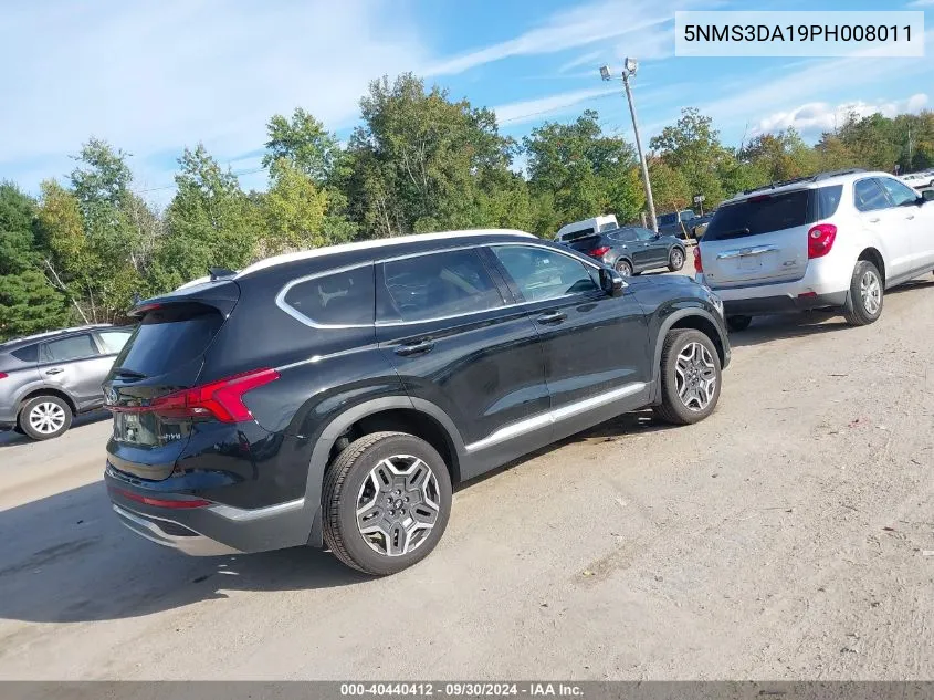 2023 Hyundai Santa Fe Hybrid Sel Premium VIN: 5NMS3DA19PH008011 Lot: 40440412