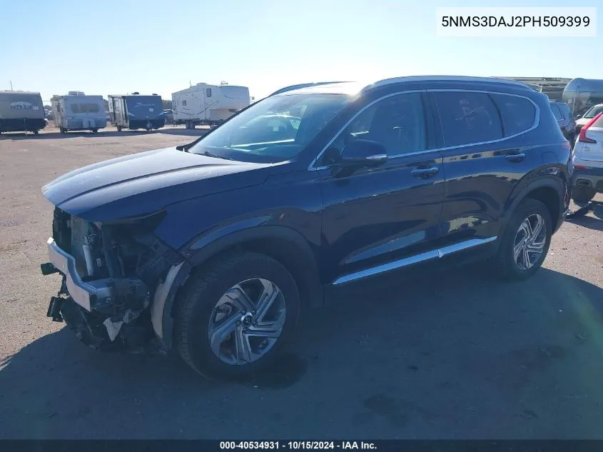 2023 Hyundai Santa Fe Sel VIN: 5NMS3DAJ2PH509399 Lot: 40534931