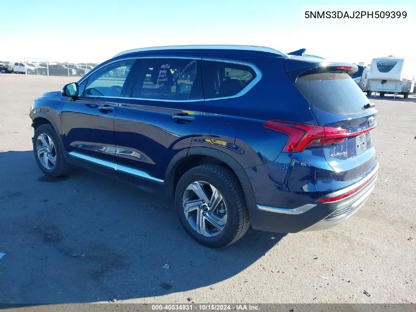 2023 Hyundai Santa Fe Sel VIN: 5NMS3DAJ2PH509399 Lot: 40534931