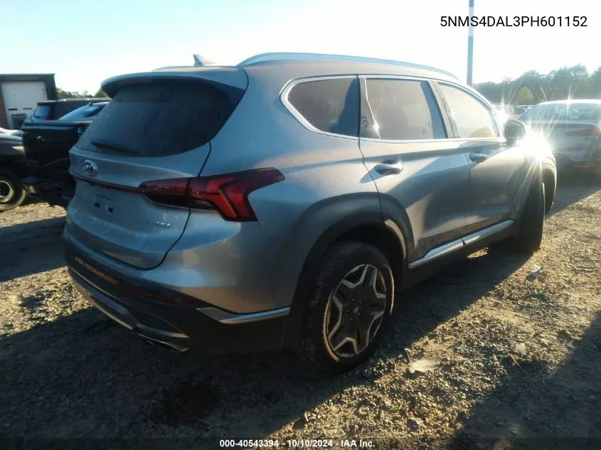 2023 Hyundai Santa Fe Limited VIN: 5NMS4DAL3PH601152 Lot: 40543394