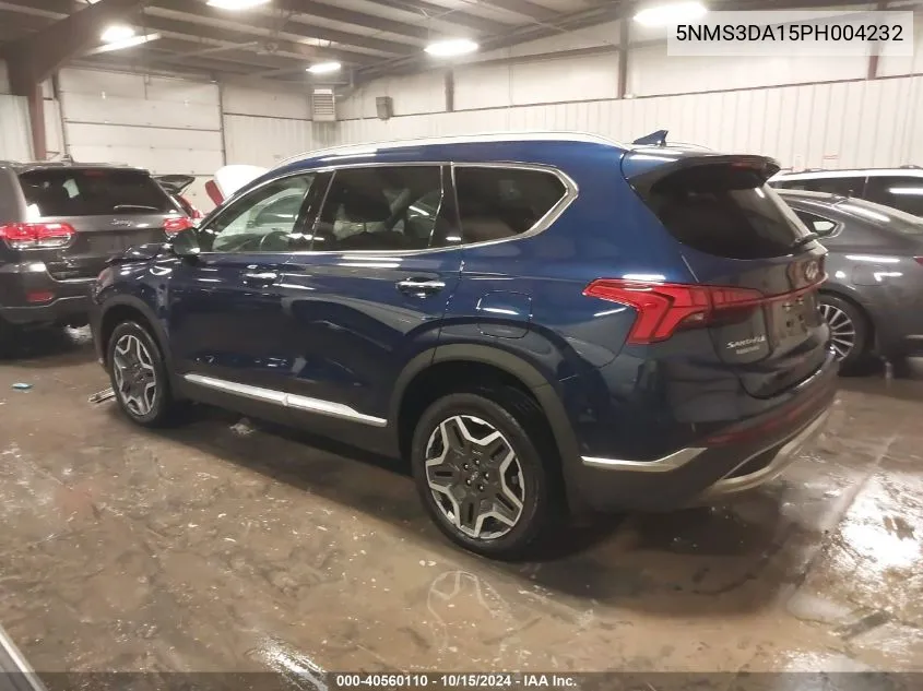 2023 Hyundai Santa Fe Hybrid Sel Premium VIN: 5NMS3DA15PH004232 Lot: 40560110