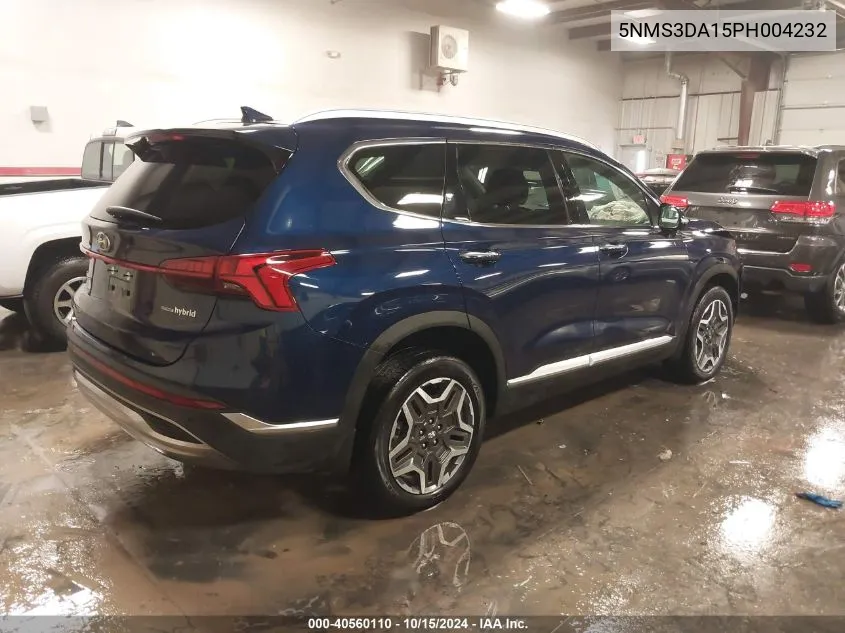 2023 Hyundai Santa Fe Hybrid Sel Premium VIN: 5NMS3DA15PH004232 Lot: 40560110