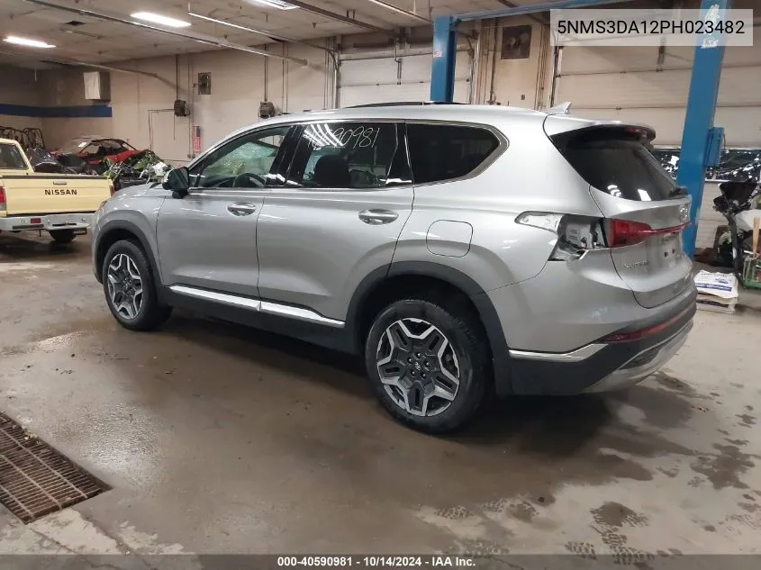 2023 Hyundai Santa Fe Hybrid Sel Premium VIN: 5NMS3DA12PH023482 Lot: 40590981