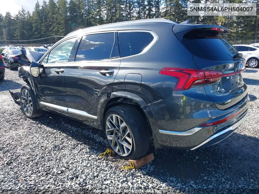 2023 Hyundai Santa Fe Calligraphy VIN: 5NMS54AL6PH504007 Lot: 40612525