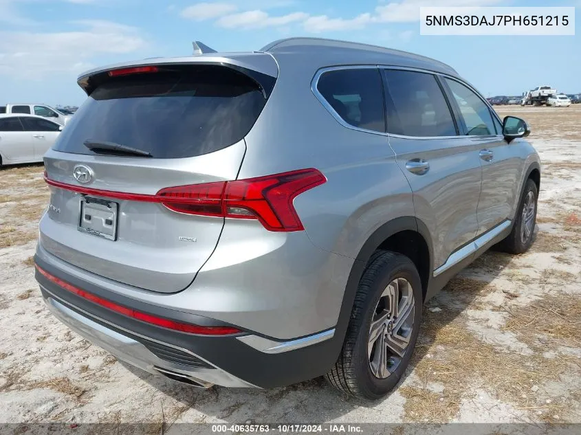 2023 Hyundai Santa Fe Sel VIN: 5NMS3DAJ7PH651215 Lot: 40635763