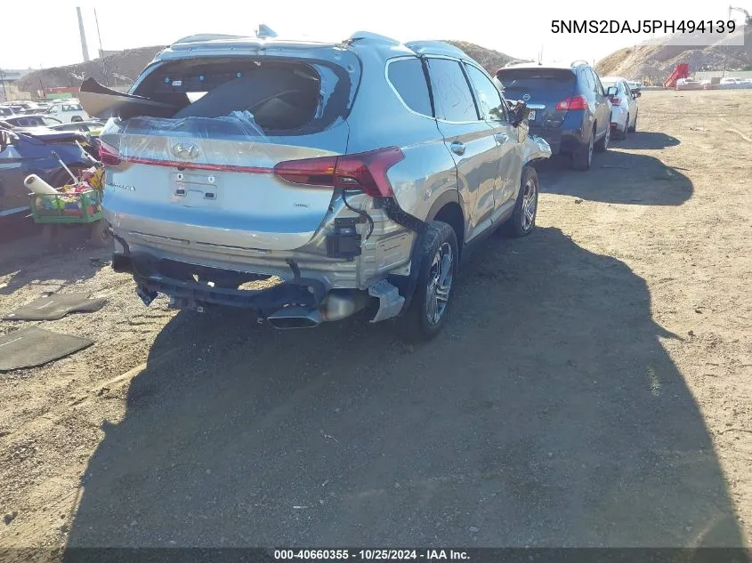 2023 Hyundai Santa Fe Sel VIN: 5NMS2DAJ5PH494139 Lot: 40660355