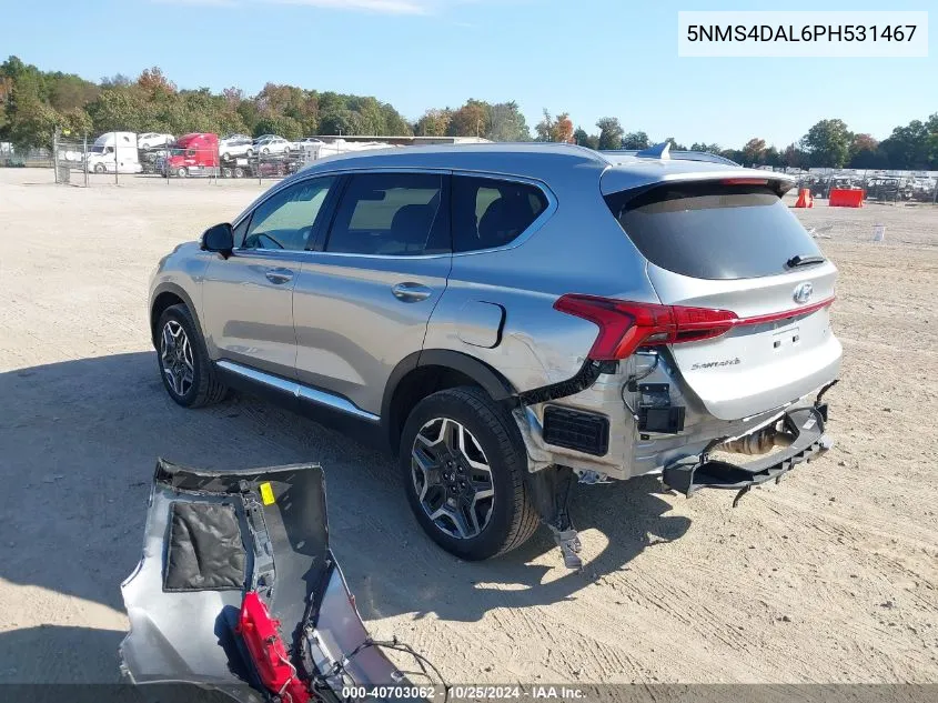 2023 Hyundai Santa Fe Limited VIN: 5NMS4DAL6PH531467 Lot: 40703062