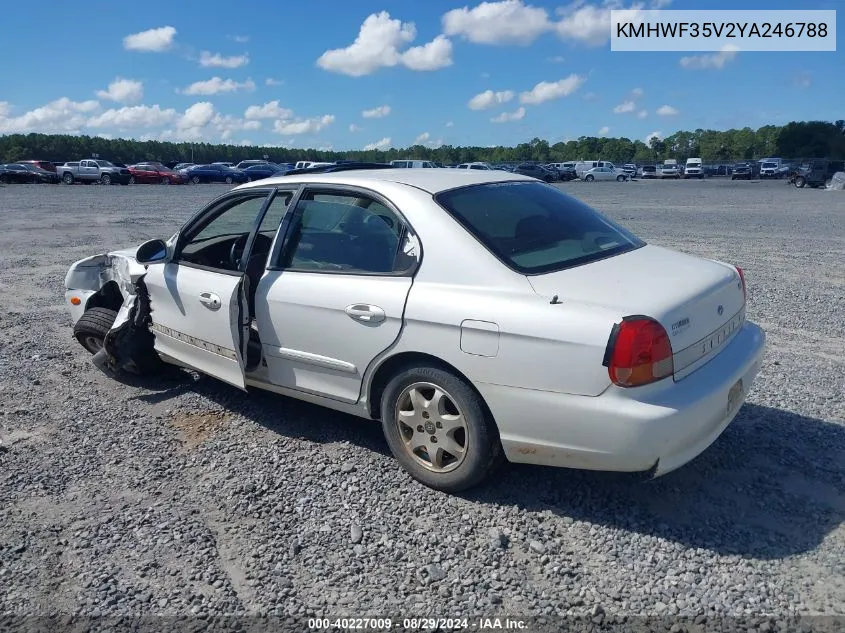 2000 Hyundai Sonata Gls V6 VIN: KMHWF35V2YA246788 Lot: 40227009