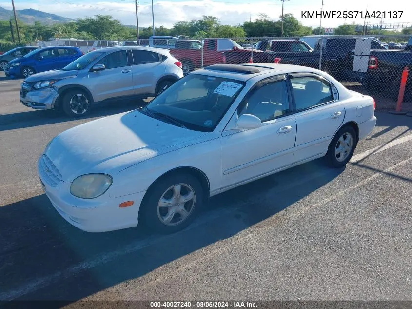 2001 Hyundai Sonata VIN: KMHWF25S71A421137 Lot: 40027240