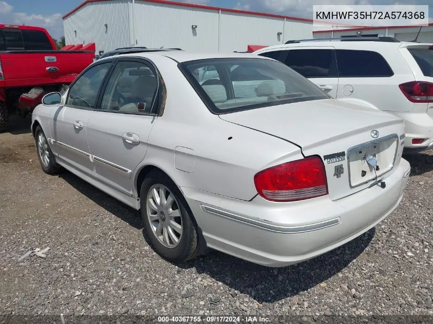 2002 Hyundai Sonata Gls/Lx VIN: KMHWF35H72A574368 Lot: 40367755