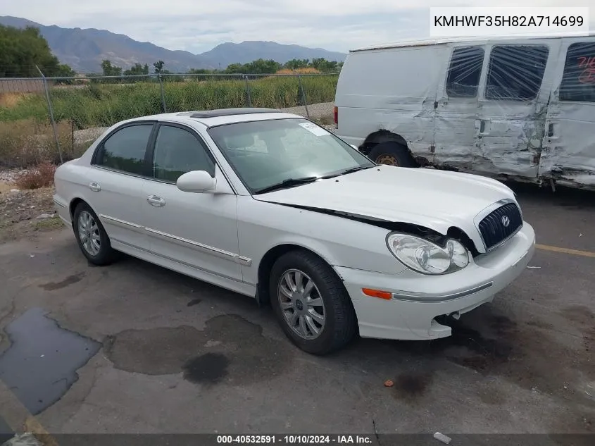 2002 Hyundai Sonata Gls/Lx VIN: KMHWF35H82A714699 Lot: 40532591