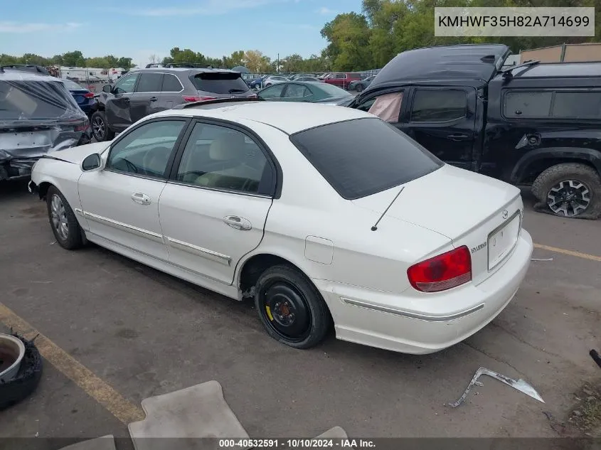 2002 Hyundai Sonata Gls/Lx VIN: KMHWF35H82A714699 Lot: 40532591