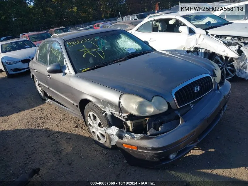 2002 Hyundai Sonata Gls VIN: KMHWF25H02A558118 Lot: 40637360