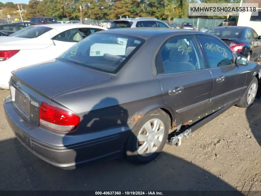 KMHWF25H02A558118 2002 Hyundai Sonata Gls