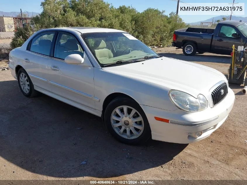 2002 Hyundai Sonata Gls/Lx VIN: KMHWF35H72A631975 Lot: 40648634