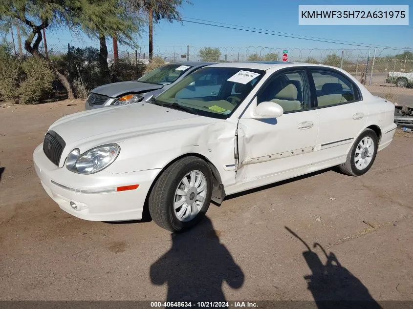 2002 Hyundai Sonata Gls/Lx VIN: KMHWF35H72A631975 Lot: 40648634