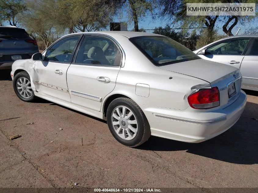 2002 Hyundai Sonata Gls/Lx VIN: KMHWF35H72A631975 Lot: 40648634