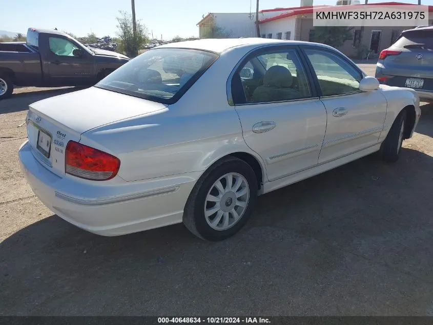 2002 Hyundai Sonata Gls/Lx VIN: KMHWF35H72A631975 Lot: 40648634