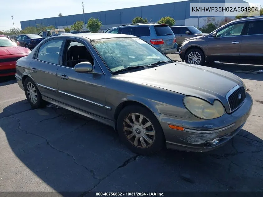 2002 Hyundai Sonata Gls/Lx VIN: KMHWF35H02A554804 Lot: 40756862