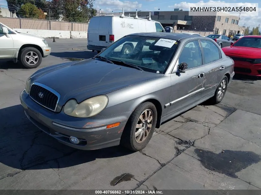 2002 Hyundai Sonata Gls/Lx VIN: KMHWF35H02A554804 Lot: 40756862