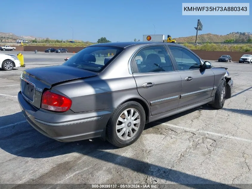 2003 Hyundai Sonata Gls/Lx VIN: KMHWF35H73A880343 Lot: 39395137