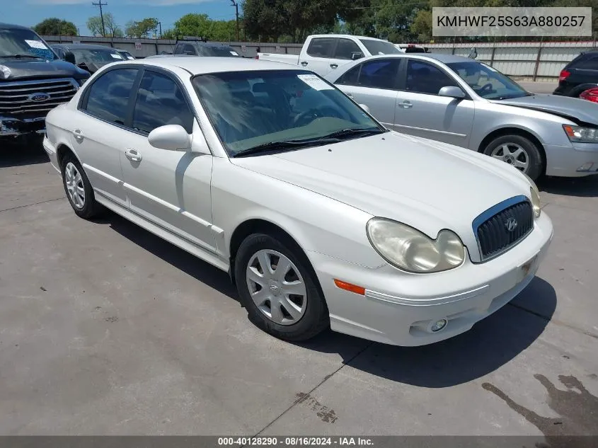 2003 Hyundai Sonata VIN: KMHWF25S63A880257 Lot: 40128290