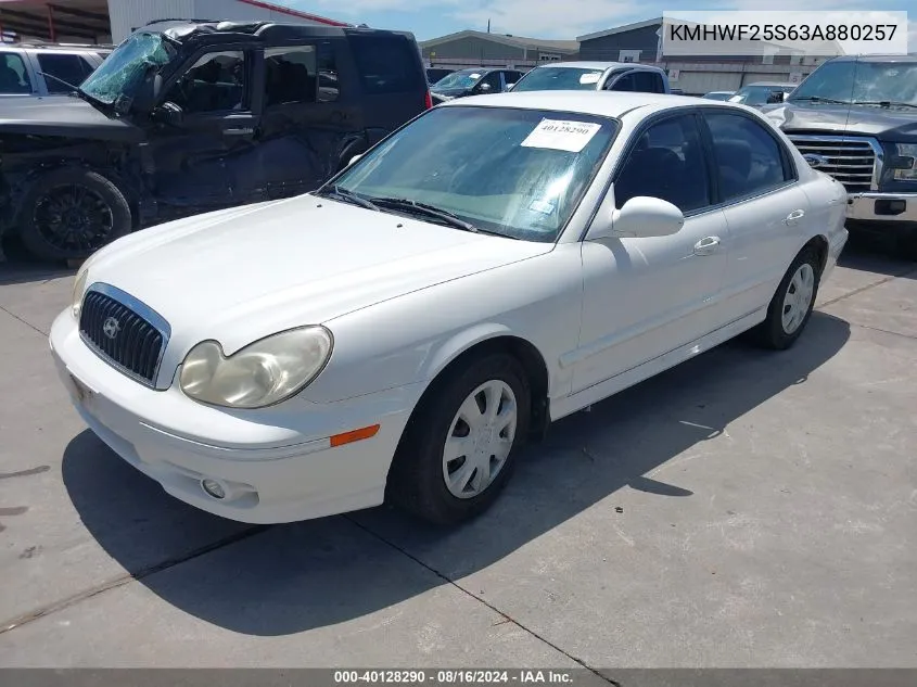 2003 Hyundai Sonata VIN: KMHWF25S63A880257 Lot: 40128290