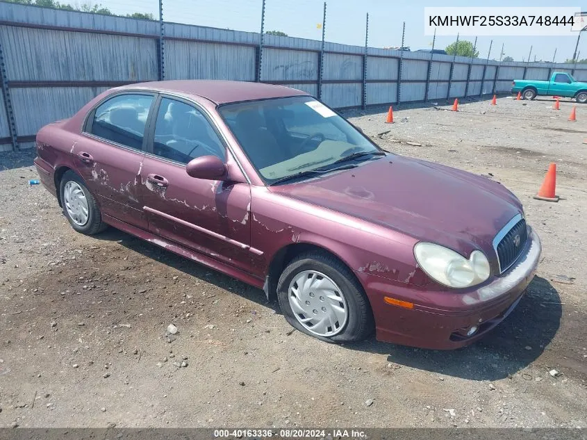 2003 Hyundai Sonata VIN: KMHWF25S33A748444 Lot: 40163336