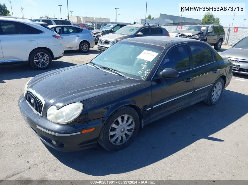 2003 Hyundai Sonata Gls/Lx VIN: KMHWF35H53A873715 Lot: 40201901