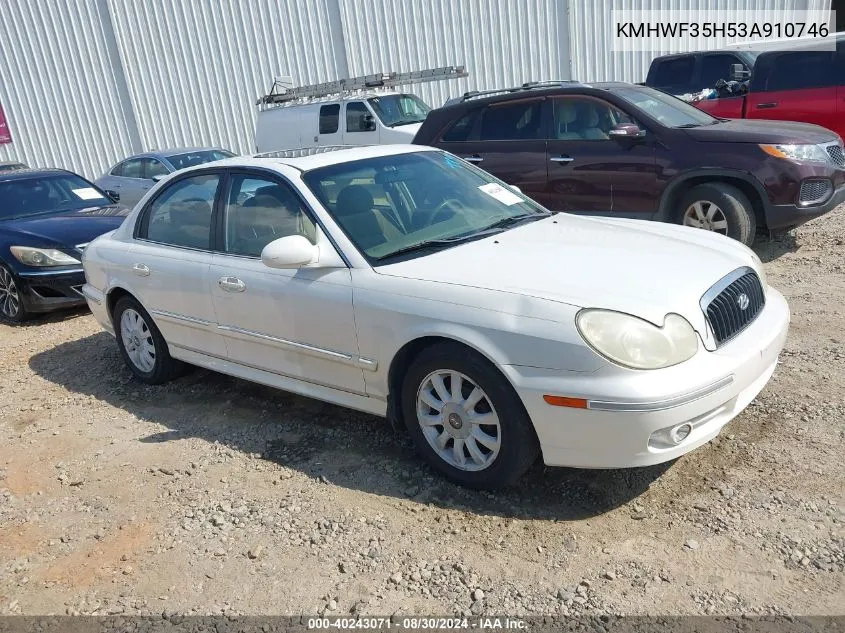 2003 Hyundai Sonata Gls/Lx VIN: KMHWF35H53A910746 Lot: 40243071