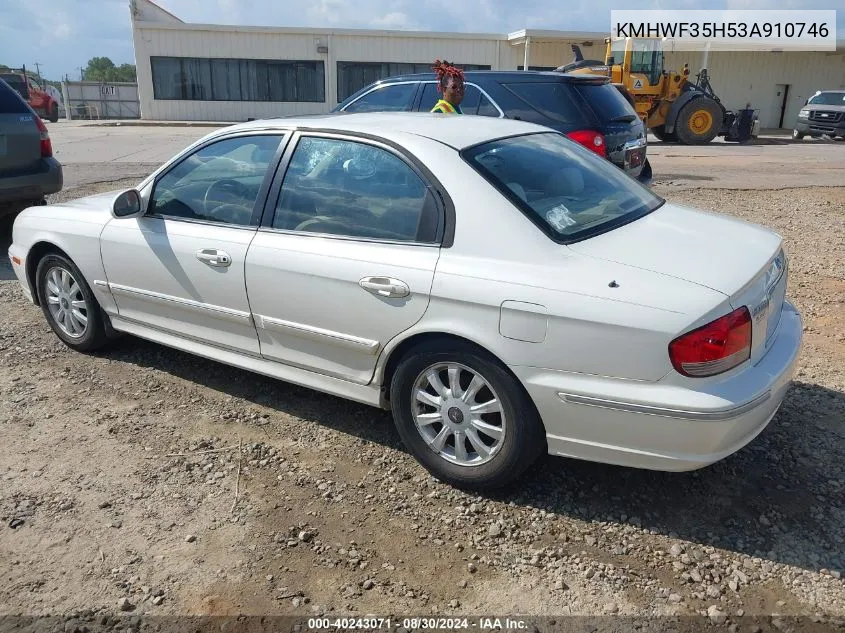 2003 Hyundai Sonata Gls/Lx VIN: KMHWF35H53A910746 Lot: 40243071