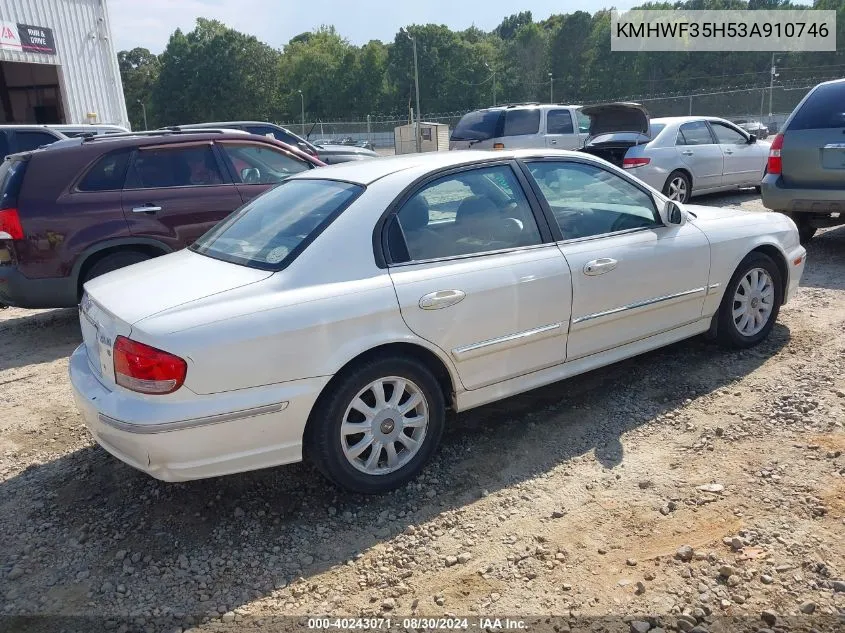 2003 Hyundai Sonata Gls/Lx VIN: KMHWF35H53A910746 Lot: 40243071