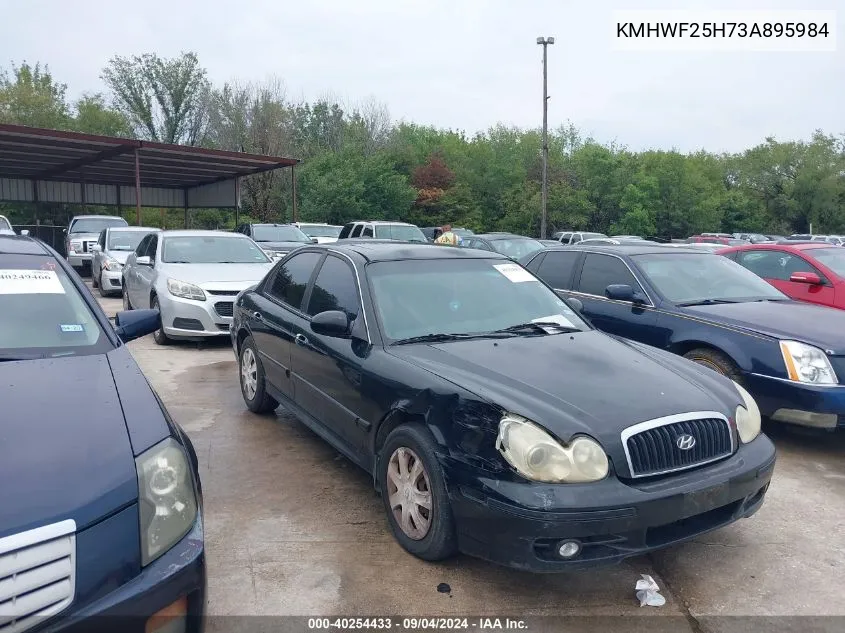 2003 Hyundai Sonata Base W/2.7L V6 VIN: KMHWF25H73A895984 Lot: 40254433