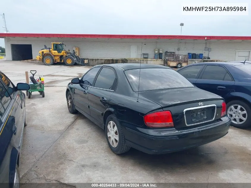 2003 Hyundai Sonata Base W/2.7L V6 VIN: KMHWF25H73A895984 Lot: 40254433