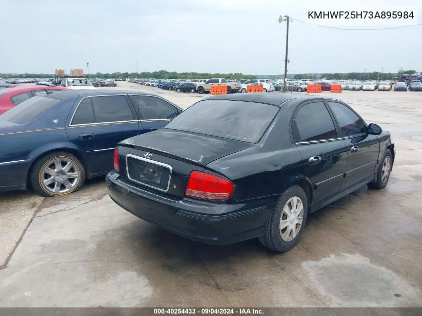 2003 Hyundai Sonata Base W/2.7L V6 VIN: KMHWF25H73A895984 Lot: 40254433