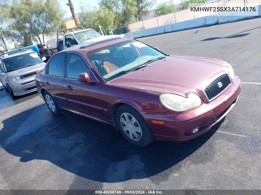 2003 Hyundai Sonata VIN: KMHWF25SX3A714176 Lot: 40258749