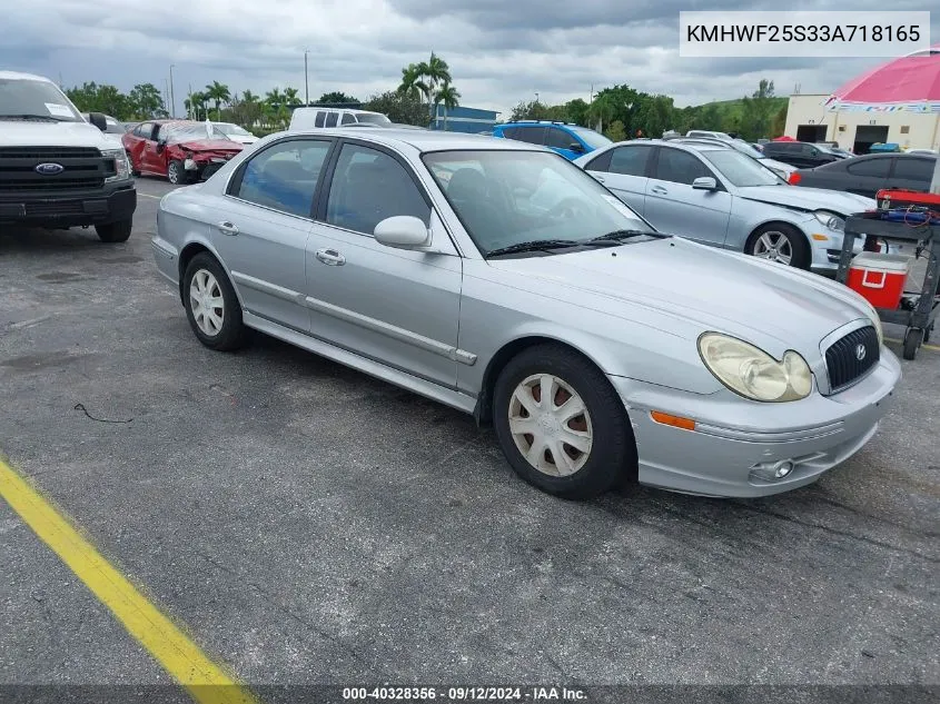 2003 Hyundai Sonata VIN: KMHWF25S33A718165 Lot: 40328356