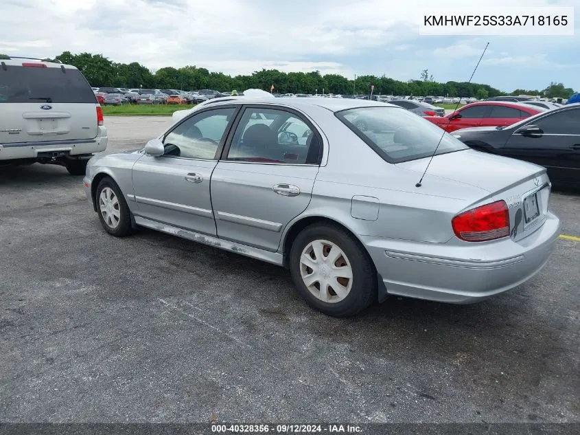 2003 Hyundai Sonata VIN: KMHWF25S33A718165 Lot: 40328356