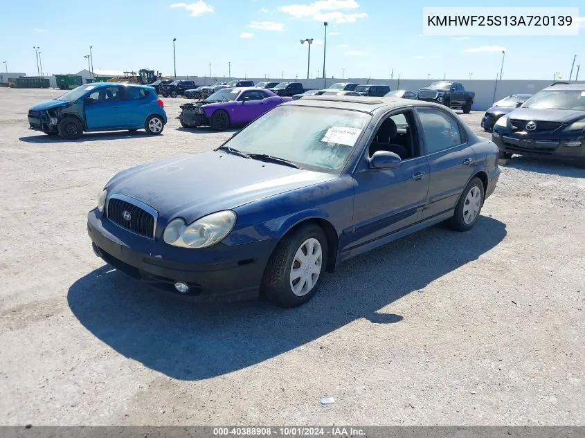 2003 Hyundai Sonata VIN: KMHWF25S13A720139 Lot: 40388908